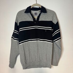 Vintage 80s 90s Black Gray Sweatshirt Top Geek Nerd Style